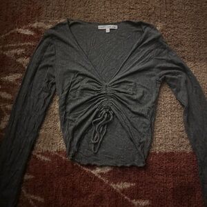 Antistar Ruched Long Sleeve Crop Top